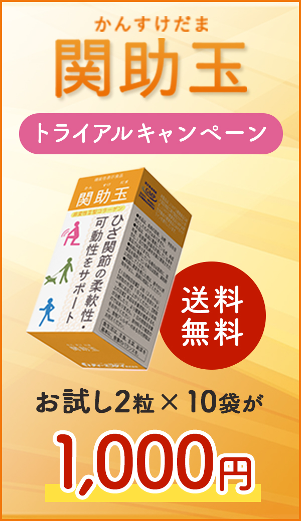 関助玉トライアルキャンペーン実施中!お試し2粒×10袋が1,000円！